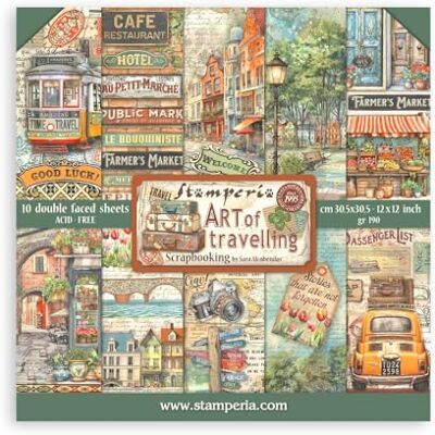 Carta per album di Stamperia - L'arte del viaggiare Carta per album di Stamperia - L'arte del viaggiare