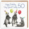 Hunts England Biglietto di auguri per il 50° compleanno del papà con tassi – Milo's Gallery – Biglietto di compleanno divertente per papà – Biglietto di compleanno per 50 anni – Età cinquanta anni