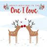 Claire Giles "Kissing renne" To The One i Love Happy Christmas card