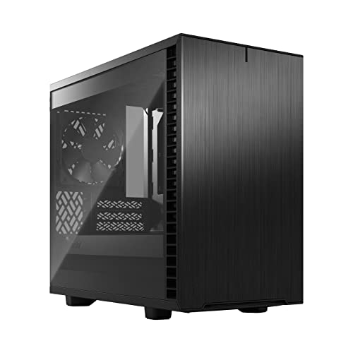 Fractal Design Define 7 Nano Black Brushed Aluminum/Steel Mini ITX Silent Light Tinted Tempered Glass Window Nano Tower Computer Case