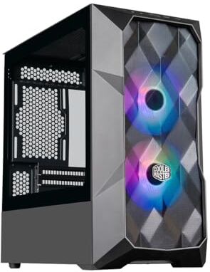 Cooler Master TD300 Case PC Mesh Mini-Tower,Elevato Flusso d'Aria, 2 x 120mm Ventole ARGB,Supporto MB Micro-ATX e Mini-ITX,Pannello Laterale in Vetro Temperato,Coperchio Rimovibile,Hub ARGB/PWM