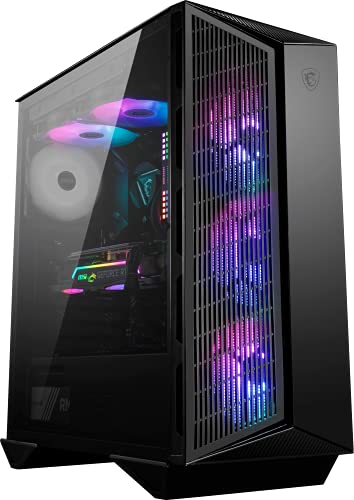 MSI MPG GUNGNIR 110M Mid-Tower Case PC Gaming (nero, 3 x 120 mm Ventole RGB, USB 3.2 Gen2 Type-C, Pannello in vetro temperato, Mystic Light RGB, ATX, m-ATX, Mini-ITX)