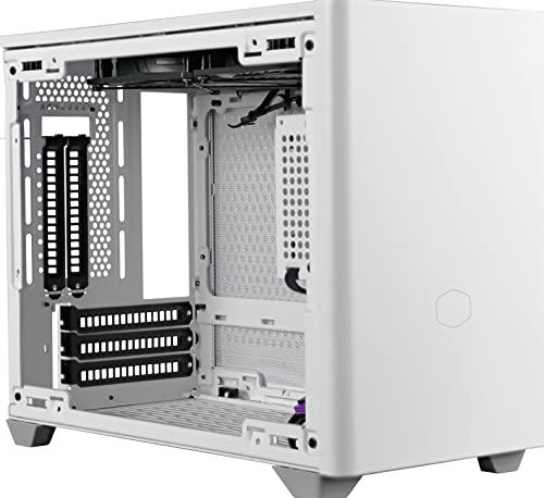 Cooler Master MasterBox NR200P Mini Computer Case ITX Pannello Laterale in Vetro Temperato, Opzioni Raffreddamento Superiori, Display GPU Verticale, Accessibilità 360 Gradi Bianco