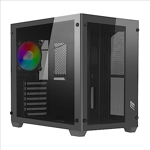 Noua Vision Z101 Nero, Case PC Gaming ATX, Ventola LED ARGB Indirizzabile, Struttura Doppia Camera, Vetro Temperato Frontale e Laterale