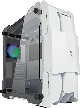 Noua Ego Bianco Case Full Tower per PC Gaming E-ATX, ATX, m-ATX, mini-ITX, 1.2MM SPCC Front Metal USB3.0 Ventola PWM ARGB Indirizzabile, Pannelli Laterali in Vetro Temperato