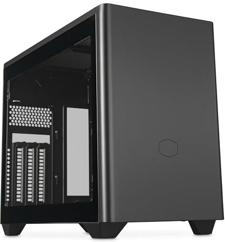 Cooler Master MasterBox NR200P V2 Mini ITX Case PC Pannello laterale Vetro, Layout GPU Verticale, Cavo Riser PCIe 4.0 x16, Accesso 360 gradi Senza Attrezzi, Ventola PWM 120mm, USB 3.2 Gen 2x2 Type-C