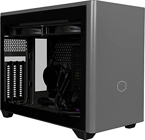 Cooler Master MasterBox NR200P MAX Case PC Mini-ITX Lato in Vetro Temperato, Dissipatore CPU AIO da 280mm, PSU SFX Gold 80-PLUS 850W (Full-Modular), Braccio GPU Verticale e Cavo Riser PCI-e 4.0 x16