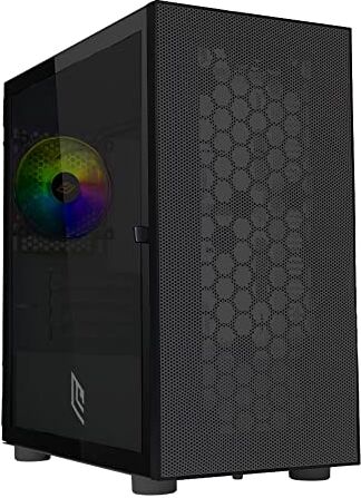 Noua Fobia L7 Nero Case Micro ATX per PC Gaming Mini Tower 0.60MM SPCC Ventola LED ARGB Indirizzabile Frontale Mesh e Pannello Laterale in Vetro Temperato Chiusura Magnetica (AxPxL: 405x380x210 mm)