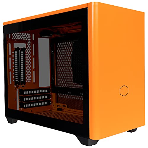 Cooler Master MasterBox NR200P Mini ITX Case Pannello Laterale Vetro Temperato, Opzioni Raffreddamento Superiori, Display GPU Verticale, Accessibilità 360° Tool-Free Arancione Tramonto