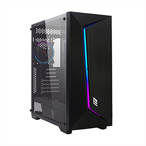 Noua Iron V8 Nero Case ATX PC Gaming 0.60MM SPCC 3*USB3.0/2.0 Front Mesh Ventola Black PWM Dual Halo Slim RGB Addressable e Strip Rainbow Pannello Laterale in Vetro Temperato (AxPxL:495x460x210 mm)