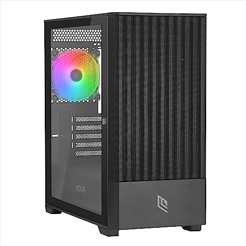 Noua Fobia L101 Nero Case Micro ATX per PC Gaming Mini Tower 0.60MM SPCC Ventola LED ARGB Indirizzabile Frontale Mesh e Pannello Laterale in Vetro Temperato Chiusura Magnetica