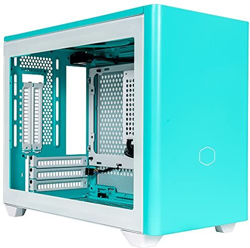 Cooler Master MasterBox NR200P Mini ITX Case Pannello Laterale Vetro Temperato, Opzioni Raffreddamento Superiori, Display GPU Verticale, Accessibilità 360° Tool-Free Blu Caraibi