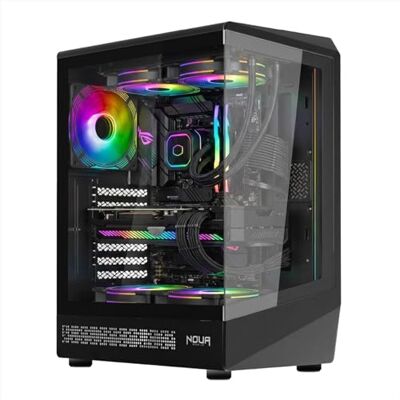 Noua Demon TK100 Case Gaming Mid-Tower ATX Vetro Temperato Frontale e Laterale Ventola ARGB PWM 120mm Strip LED Liquid Cooling 240mm GPU fino a 320mm Type-C Nero Noua Demon TK100 Case Gaming Mid-Tower ATX Vetro Temperato Frontale e Laterale Ventola ARGB PWM 120mm Strip LED Liquid Cooling 240mm GPU fino a 320mm Type-C Nero