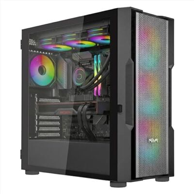 Noua Smash SK200 Case Gaming PC High Airflow Frontale Mesh ATX/E-ATX 4 Ventole ARGB PWM Preinstallate AIO 360mm GPU 400mm Vetro Temperato Laterale Noua Smash SK200 Case Gaming PC High Airflow Frontale Mesh ATX/E-ATX 4 Ventole ARGB PWM Preinstallate AIO 360mm GPU 400mm Vetro Temperato Laterale