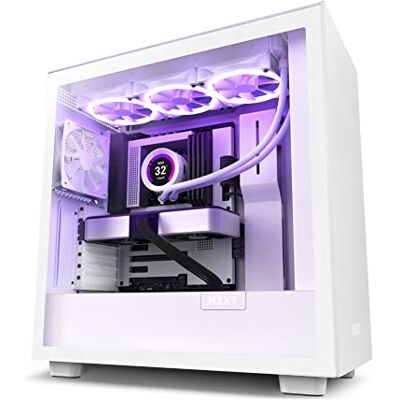 NZXT H7 Case da gioco per PC Mid Tower ATX Porta I/O USB tipo-C anteriore Pannello laterale in vetro temperato a sgancio rapido Supporto GPU verticale Illuminazione RGB integrata Bianco NZXT H7 Case da gioco per PC Mid Tower ATX Porta I/O USB tipo-C anteriore Pannello laterale in vetro temperato a sgancio rapido Supporto GPU verticale Illuminazione RGB integrata Bianco