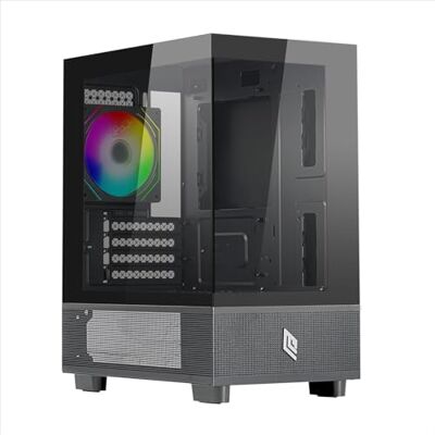 Noua Fobia L201 Case PC Micro-ATX, Design Mesh, Mini Tower Gaming Doppia Camera, Ventola ARGB 120mm, Pannello Frontale e Laterale Vetro Senza Cornice, Nero Noua Fobia L201 Case PC Micro-ATX, Design Mesh, Mini Tower Gaming Doppia Camera, Ventola ARGB 120mm, Pannello Frontale e Laterale Vetro Senza Cornice, Nero