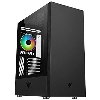 Itek VERTIBRA S210 Case PC Gaming Middle Tower ATX, Ventola ARGB 12cm, 2 porte USB3, pannello frontale liscio con traforatura laterale e pannello laterale in vetro temperato, Nero Itek VERTIBRA S210 Case PC Gaming Middle Tower ATX, Ventola ARGB 12cm, 2 porte USB3, pannello frontale liscio con traforatura laterale e pannello laterale in vetro temperato, Nero