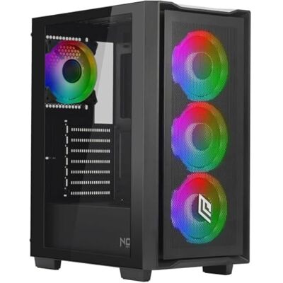 Noua Smash S102 Nero Case PC Gaming ARGB Mid-Tower ATX, 4 Ventole LED RGB Sincronizzabile 120 mm, Pannello Frontale Mesh e Pannello Laterale in Vetro temperato Noua Smash S102 Nero Case PC Gaming ARGB Mid-Tower ATX, 4 Ventole LED RGB Sincronizzabile 120 mm, Pannello Frontale Mesh e Pannello Laterale in Vetro temperato