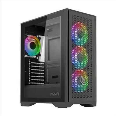 Noua Utopia F502 Nero Case PC Gaming ARGB Mid-Tower ATX, 4 Ventole LED RGB Sincronizzabile 120 mm, Pannello Frontale Mesh e Pannello Laterale in Vetro temperato, Supporta Radiatori da 360mm Noua Utopia F502 Nero Case PC Gaming ARGB Mid-Tower ATX, 4 Ventole LED RGB Sincronizzabile 120 mm, Pannello Frontale Mesh e Pannello Laterale in Vetro temperato, Supporta Radiatori da 360mm