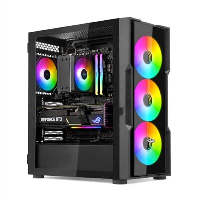 Noua Smash SK100 Case Gaming PC Mid-Tower ATX/E-ATX Doppio Vetro Temperato 4 Ventole ARGB PWM Preinstallate AIO 360mm GPU fino a 400mm Airflow Ottimizzato Noua Smash SK100 Case Gaming PC Mid-Tower ATX/E-ATX Doppio Vetro Temperato 4 Ventole ARGB PWM Preinstallate AIO 360mm GPU fino a 400mm Airflow Ottimizzato