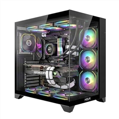 Noua Vision ZK300 Case PC Gaming ATX Mid Tower Ventola PWM LED ARGB Struttura Doppia Camera Supporto Raffreddamento Liquido 360 mm USB 3.0 Vetro Temperato Frontale e Laterale Nero Noua Vision ZK300 Case PC Gaming ATX Mid Tower Ventola PWM LED ARGB Struttura Doppia Camera Supporto Raffreddamento Liquido 360 mm USB 3.0 Vetro Temperato Frontale e Laterale Nero