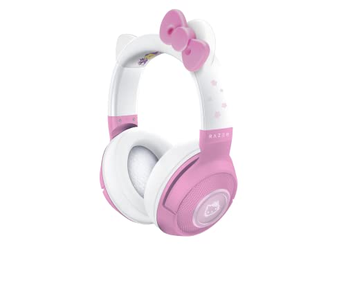 Razer Kraken Bluetooth Kitty Cuffie Bluetooth wireless con  Chroma RGB (Bluetooth 5.0, connessione a bassa latenza 40 ms, driver ottimizzati da 40 mm) Hello Kitty Ed.