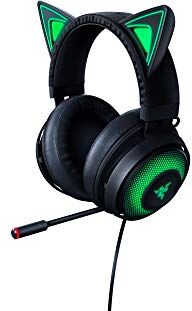 Razer Kraken Kitty Edition, Cuffie USB con Orecchie da Gatto  e Chroma, Illuminazione Reattiva allo Streaming, Microfono con funzione di cancellazione attiva del rumore, Nero