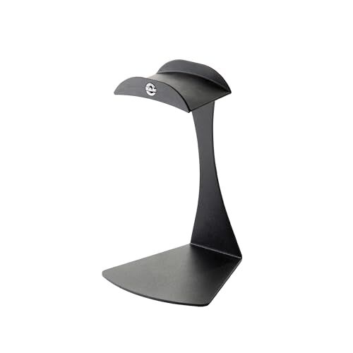 K&M Supporto per tavolo per cuffie Over Ear nero in acciaio con rivestimento in plastica e silhouette sottile