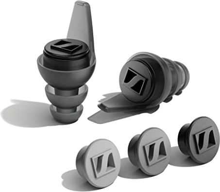 Sennheiser Inserti auricolari SoundProtex Plus Protezione dell'udito riutilizzabile con 4 filtri intercambiabili Suono ad alta fedeltà a un livello di volume sicuro Nero