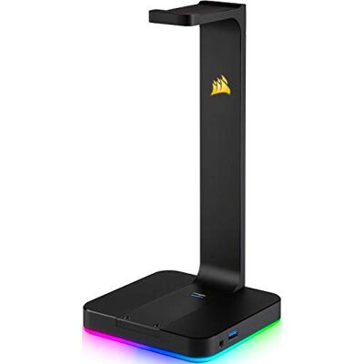 Corsair ST100 RGB Porta Cuffie Premium con Scheda Audio 7.1 Surround Integrata, Nero Corsair ST100 RGB Porta Cuffie Premium con Scheda Audio 7.1 Surround Integrata, Nero