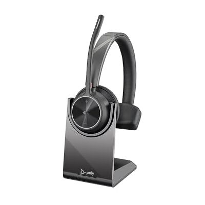 PLT Poly Cuffia wireless Voyager 4310 UC con supporto di ricarica (Plantronics), cuffia monoauricolare, si collega al PC con adattatore Bluetooth USB-C e ai telefoni cellulari tramite Bluetooth PLT Poly Cuffia wireless Voyager 4310 UC con supporto di ricarica (Plantronics), cuffia monoauricolare, si collega al PC con adattatore Bluetooth USB-C e ai telefoni cellulari tramite Bluetooth
