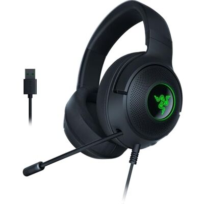 Razer Kraken V3 X Cuffie Cablate USB da Gaming (Struttura Ultra-Leggera da 285 g, Driver TriForce da 40mm, Microfono Cardioide Hyperclear, Audio Surround 7.1) Nero Razer Kraken V3 X Cuffie Cablate USB da Gaming (Struttura Ultra-Leggera da 285 g, Driver TriForce da 40mm, Microfono Cardioide Hyperclear, Audio Surround 7.1) Nero