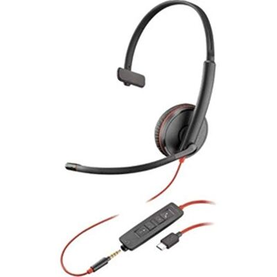 Plantronics Blackwire 3200 Cuffie con cavo mono UC, con connessione USB-C e smartphone da 3,5 mm Plantronics Blackwire 3200 Cuffie con cavo mono UC, con connessione USB-C e smartphone da 3,5 mm