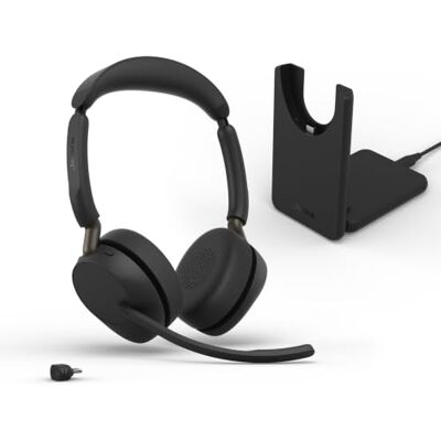 Jabra Evolve3 65 Cuffie con microfono wireless Bluetooth dual-ear, UC, USB-C Jabra Evolve3 65 Cuffie con microfono wireless Bluetooth dual-ear, UC, USB-C