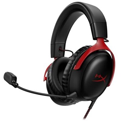 HyperX Cloud III, Cuffie da Gaming con Cavo USB-C, Controlli Audio Integrati, Telaio in Alluminio, Cuscinetti in Memory Foam Rivestiti in Similpelle, Adatto per PS4, Xbox e PC, Nero/Rosso HyperX Cloud III, Cuffie da Gaming con Cavo USB-C, Controlli Audio Integrati, Telaio in Alluminio, Cuscinetti in Memory Foam Rivestiti in Similpelle, Adatto per PS4, Xbox e PC, Nero/Rosso