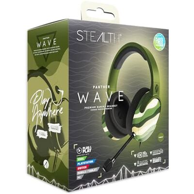 STEALTH PANTHER Wave Cuffie da Gaming over-ear verde foresta, compatibili con PS4/PS5, XBOX, Switch, PC con microfono flessibile, jack da 3,5 mm, cavo da 1,5 m, leggere, comode e resistenti STEALTH PANTHER Wave Cuffie da Gaming over-ear verde foresta, compatibili con PS4/PS5, XBOX, Switch, PC con microfono flessibile, jack da 3,5 mm, cavo da 1,5 m, leggere, comode e resistenti