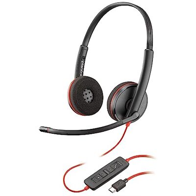 PLT Poly Blackwire 3220 Cuffia cablata Microfono a cancellazione di rumore Design stereo Collegamento a PC/Mac tramite USB-C o USB-A Funziona con/Teams, Zoom PLT Poly Blackwire 3220 Cuffia cablata Microfono a cancellazione di rumore Design stereo Collegamento a PC/Mac tramite USB-C o USB-A Funziona con/Teams, Zoom