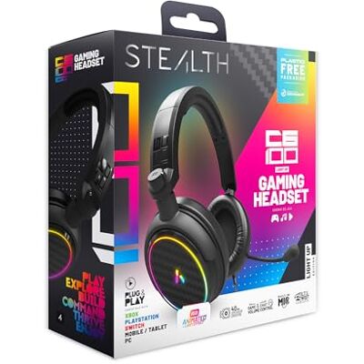 STEALTH C6-100 LED Cuffie da gaming Sovrauricolari PS4/PS5, XBOX, Nintendo Switch, PC con microfono flessibile, jack da 3,5 mm, cavo da 1,5 m, Leggere, confortevoli e resistenti STEALTH C6-100 LED Cuffie da gaming Sovrauricolari PS4/PS5, XBOX, Nintendo Switch, PC con microfono flessibile, jack da 3,5 mm, cavo da 1,5 m, Leggere, confortevoli e resistenti