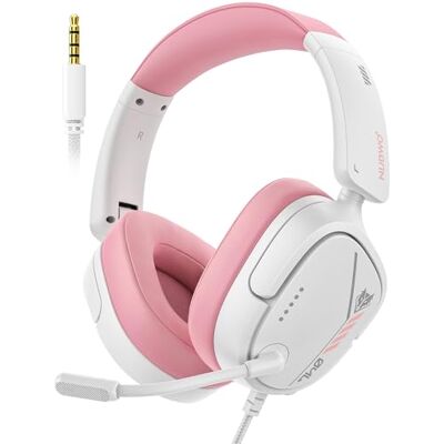 NUBWO HG04L Cuffie Gaming per PS5/PS4, Xbox Series X S/Xbox One, Switch Leggere 250g, Microfono Unidirezionale Clear, Paraorecchie in Memory Foam Morbido, Jack da 3,5mm per Gaming e Lavoro NUBWO HG04L Cuffie Gaming per PS5/PS4, Xbox Series X S/Xbox One, Switch Leggere 250g, Microfono Unidirezionale Clear, Paraorecchie in Memory Foam Morbido, Jack da 3,5mm per Gaming e Lavoro