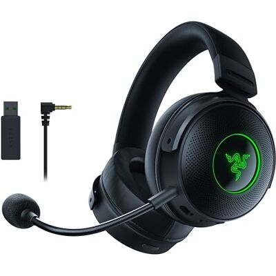 Razer Kraken V3 Pro Cuffie wireless USB da Gaming con Tecnologia aptica (HyperSense, Driver TriForce in Titanio da 50 mm, THX Spatial Audio, HyperSpeed Wireless) Nero Razer Kraken V3 Pro Cuffie wireless USB da Gaming con Tecnologia aptica (HyperSense, Driver TriForce in Titanio da 50 mm, THX Spatial Audio, HyperSpeed Wireless) Nero