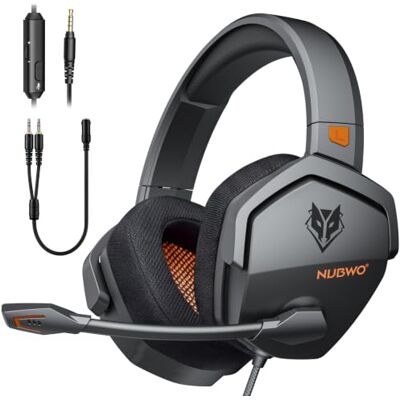 NUBWO Cuffie Gaming per PS4, PS5, PC, Xboxone, Cuffie con Microfono Over-Ear con Cancellazione del Rumore per Computer Portatili NS Games Arancio NUBWO Cuffie Gaming per PS4, PS5, PC, Xboxone, Cuffie con Microfono Over-Ear con Cancellazione del Rumore per Computer Portatili NS Games Arancio
