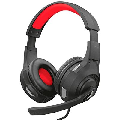 Trust Cuffie Gaming GXT 307 Ravu con Microfono Ripiegabile e Archetto Regolabile, 3.5 mm Jack, Filo, Over Ear, PC, PS4, PS5, Xbox Series X, Xbox One, Switch, Nero/Rosso Trust Cuffie Gaming GXT 307 Ravu con Microfono Ripiegabile e Archetto Regolabile, 3.5 mm Jack, Filo, Over Ear, PC, PS4, PS5, Xbox Series X, Xbox One, Switch, Nero/Rosso