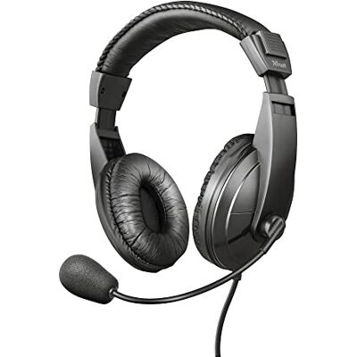 Trust Quasar Cuffie Over-Ear, Dotate di Archetto Regolabile Imbottito e Soffici Padiglioni Auricolari, Nero Trust Quasar Cuffie Over-Ear, Dotate di Archetto Regolabile Imbottito e Soffici Padiglioni Auricolari, Nero