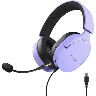 GXTrust 490P Fayzo Cuffie Gaming USB con Audio Surround 7.1, Driver 50 mm, 35% Plastica Riciclata, Illuminazione RGB, Over-Ear Cuffie con Microfono Noise Cancelling per PC PS5 Porpora GXTrust 490P Fayzo Cuffie Gaming USB con Audio Surround 7.1, Driver 50 mm, 35% Plastica Riciclata, Illuminazione RGB, Over-Ear Cuffie con Microfono Noise Cancelling per PC PS5 Porpora