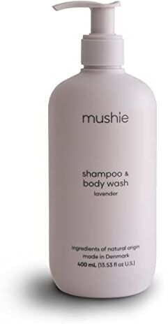 mushie Baby Shampoo & Body Wash 400ml   Prodotto in Danimarca   Lavender   Sicuro e di alta qualità per i più piccoli Bambini Ragazzi e ragazze   Certificato COSMOS BIOLOGICO