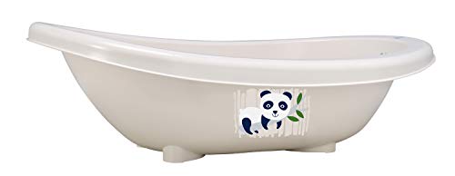 Rotho Babydesign Vaschetta per bagnetto bio panda, 100% biodegradabile, 80 x 47 x 25 cm, Organic white (Bianco)