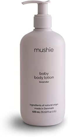 mushie Lozione per bambini  400 ml   Prodotto in Danimarca   Lavender   Sicuro e di alta qualità per i più piccoli Bambini Ragazzi e ragazze   Certificato COSMOS BIOLOGICO