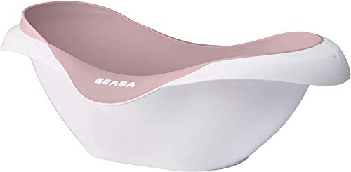 Béaba Vaschetta Baby per Bagnetto Neonati, Antiscivolo e Comoda, Ergonomica e Multiuso, Materiale Flessibile e Delicato, Tappo per Svuotare il Prodotto, Camélé'O, Made in France, Rosa