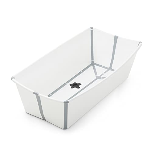 Stokke Flexi Bath X-Large, Bianco Vaschetta pieghevole spaziosa Leggera e Facile da conservare Comoda da usare a casa o in viaggio Ideale per età 0-6 anni