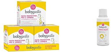 Babygella Pasta Protettiva  per Cambio Pannolino, 450 ml con Complesso Prebiotico & Shampoo Delicato  Flacone 250 ml con Complesso Prebiotico